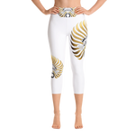 SUNBIRD WHITE : Yoga Capri Leggings