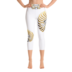 SUNBIRD WHITE : Yoga Capri Leggings