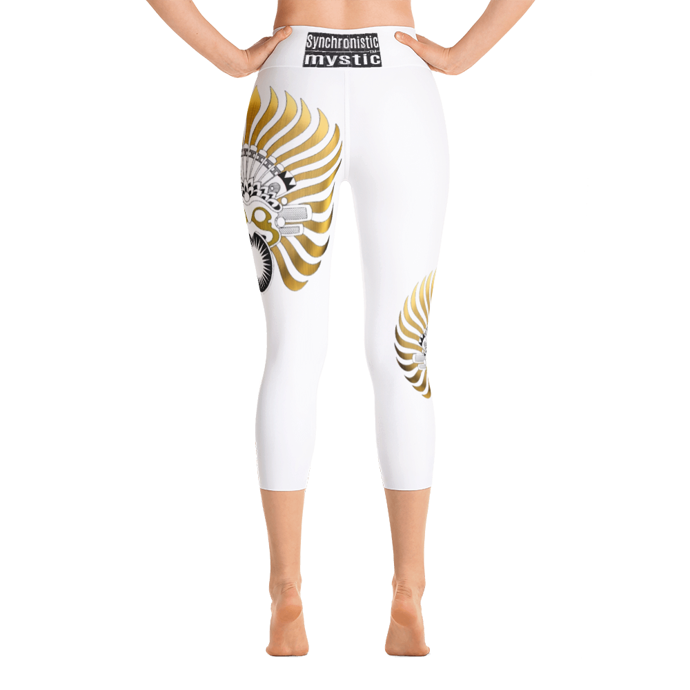 SUNBIRD WHITE : Yoga Capri Leggings