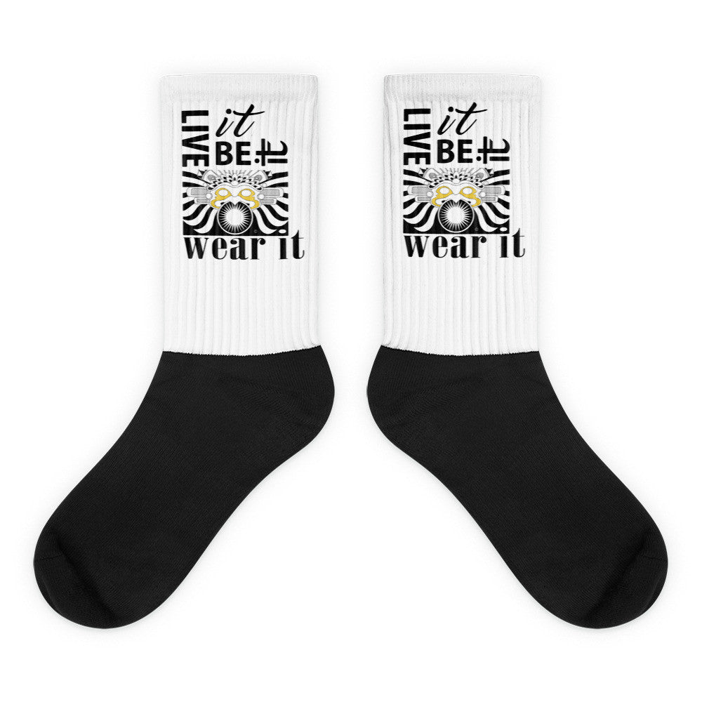 LIVE IT, BE IT, WEAR IT : Black foot socks